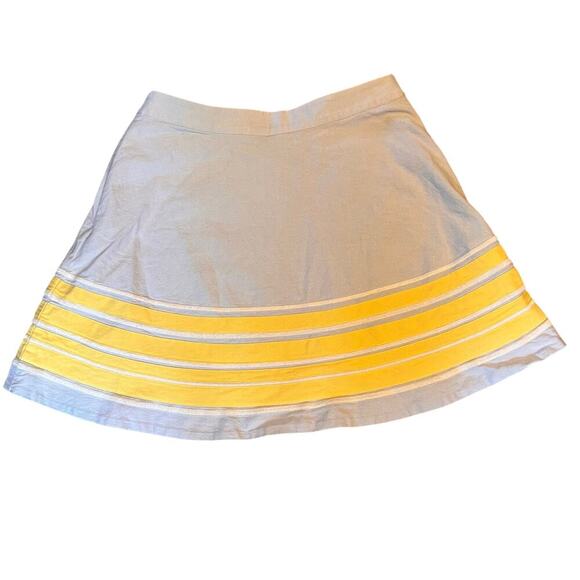 Vineyard Vines Border Stripe Oxford Swing Skirt.  Blue/Yellow.  Size 0 - Picture 2 of 7